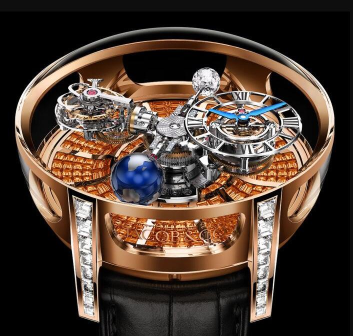 Review Jacob & Co ASTRONOMIA TOURBILLON BAGUETTE ORANGE SAPPHIRES AT800.40.BO.UA.B Replica watch